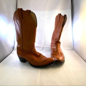 Vintage Justin Brown Leather Cowboy Western Boots
